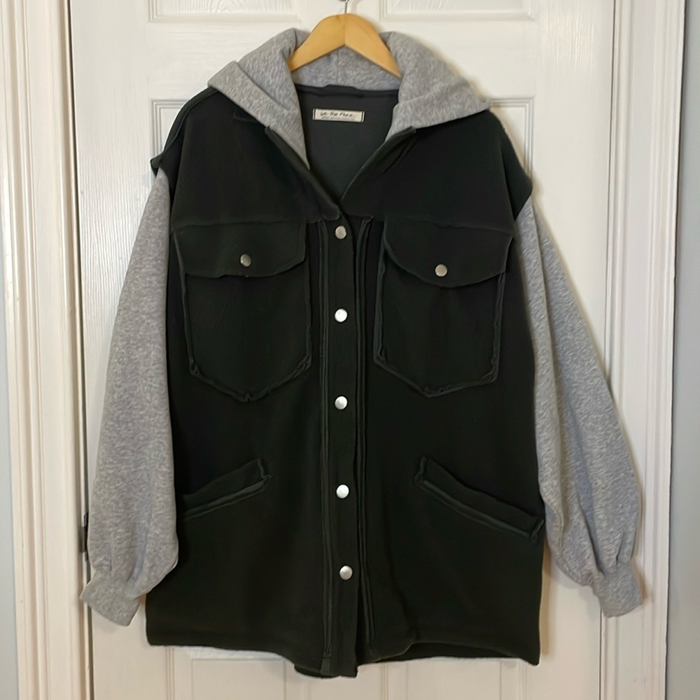 Free People Treeline Cardi Work Fleece Shirt Jacket Size Medium